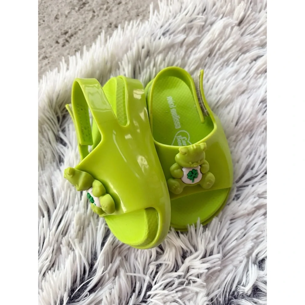 Mini Melissa Green Carebear Collab‎ Jelly Sandals Girls